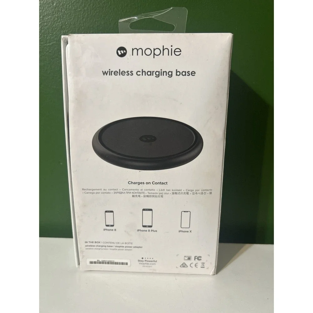 Mophie Wireless Charging Base 7.5W Qi Pad for iPhone w/ Power Adapter Open Box